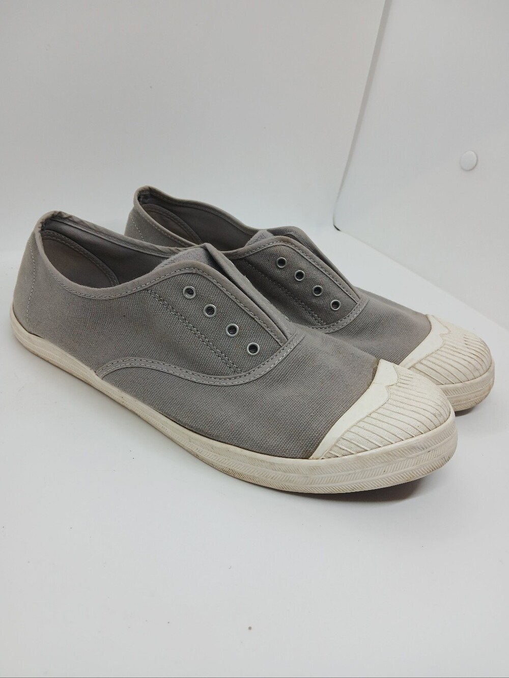 Ripzone Grey Canvas Slip On Low Top Sneakers Women's Size 11 Rubber Toe Cap